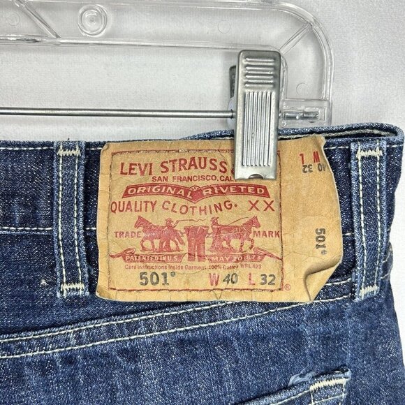 Levis 501 Jeans Regular Button Fly Straight Leg Denim Tag: 40x32 Actual: 38x30 - Picture 13 of 13